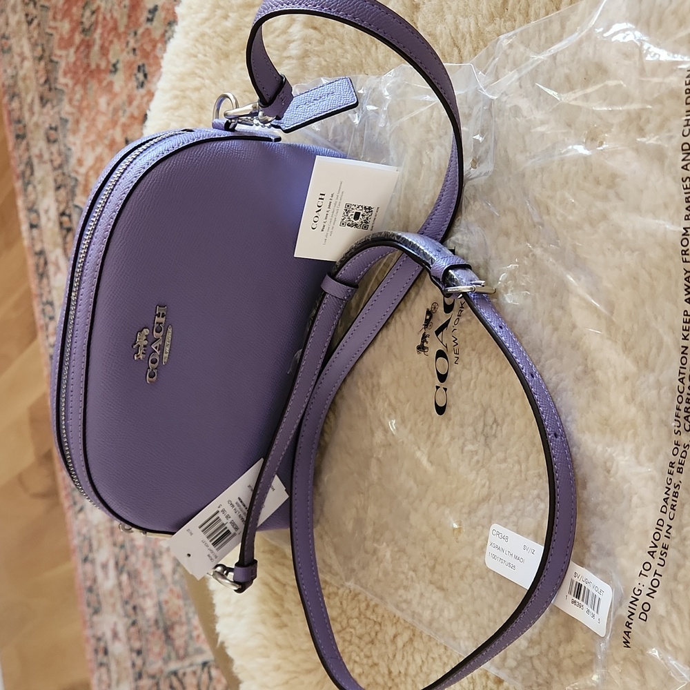 NWT Coach Light Violet Madi Crossgrain Leather Crossbody Bag 💜🩶🎁